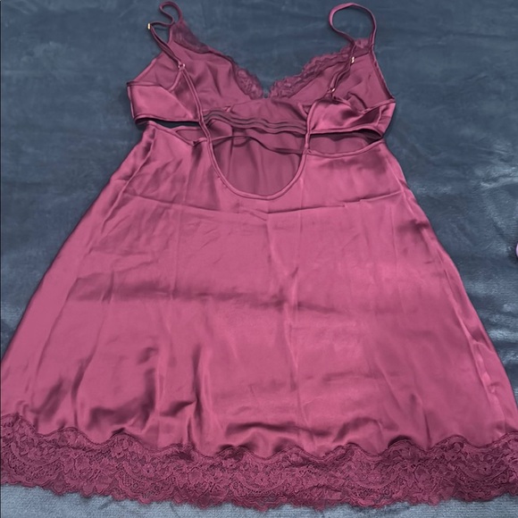 2/$10💕Victoria's Secret Deep Wine Satin Chemise - Picture 7 of 10